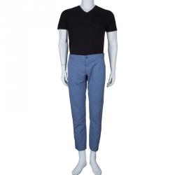 Pre Owned Dolce and Gabbana Blue Cotton Trousers M