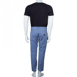 Pre Owned Dolce and Gabbana Blue Cotton Trousers M