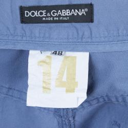 Pre Owned Dolce and Gabbana Blue Cotton Trousers M