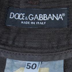 Pre Owned بنطلون دولتشي آند غابانا قطيفة مضلعة بني L