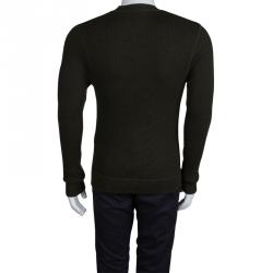 Pre Owned بلوفر دولتشي أند غابانا صوف منقوش زيتوني XL