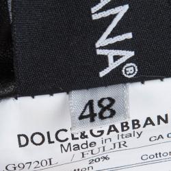Pre Owned Dolce and Gabbana Black and White Reversible Leather Jacket M