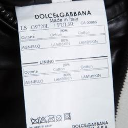 Pre Owned Dolce and Gabbana Black and White Reversible Leather Jacket M