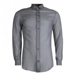مملوكة مسبقًا Dolce and Gabbana Grey Cotton Long Sleeve Button Front Shirt M