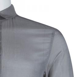 مملوكة مسبقًا Dolce and Gabbana Grey Cotton Long Sleeve Button Front Shirt M