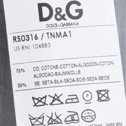 مملوكة مسبقًا Dolce and Gabbana Grey Cotton Long Sleeve Button Front Shirt M