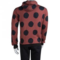 Pre Owned Dolce and Gabbana Bull Print Polka Dotted Hoodie S
