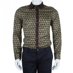 مملوكة مسبقًا Dolce and Gabbana Men's Gold Fit Printed Shirt S