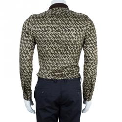 مملوكة مسبقًا Dolce and Gabbana Men's Gold Fit Printed Shirt S