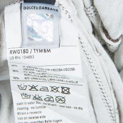 Pre Owned Dolce and Gabbana Khaki Logo Patch Detail Long Sleeve Fitted Hoodie S