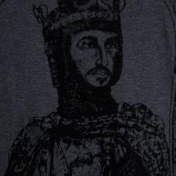 Pre Owned Dolce and Gabbana King Enrico VI Flock Printed T-shirt  M