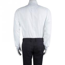 مملوكة مسبقًا قميص دولتشي أند غابانا مزين بأزرار أمامية وجيب أبيض XL