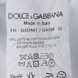 مملوكة مسبقًا قميص دولتشي أند غابانا مزين بأزرار أمامية وجيب أبيض XL