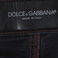 مملوكة مسبقًا Dolce and Gabbana Black Denim Stretch Jeans 4XL