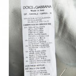 Pre Owned بنطلون جينز دولتشي أند غابانا مزين بنقوش ممزقة دنيم أزرق 4XL