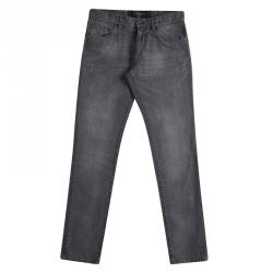 Pre Owned Dolce And Gabbana Grey Faded Effect Straight Fit Jeans S 