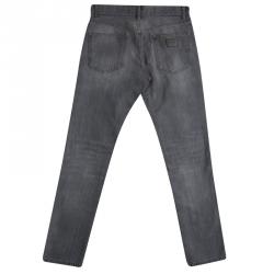 Pre Owned Dolce And Gabbana Grey Faded Effect Straight Fit Jeans S 