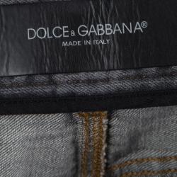 Pre Owned Dolce And Gabbana Grey Faded Effect Straight Fit Jeans S 