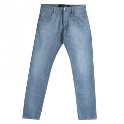 Pre Owned Dolce And Gabbana Light Blue Straight Fit Jeans S