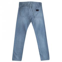 Pre Owned Dolce And Gabbana Light Blue Straight Fit Jeans S
