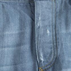 Pre Owned Dolce And Gabbana Light Blue Straight Fit Jeans S