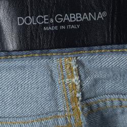 Pre Owned Dolce And Gabbana Light Blue Straight Fit Jeans S
