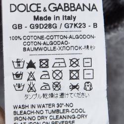 Pre Owned Dolce and Gabbana Grey Knit  Rocky Print Hoodie M