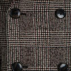 Dolce and Gabbana Multicolor Textured Wool Double Breasted Trench Coat  M