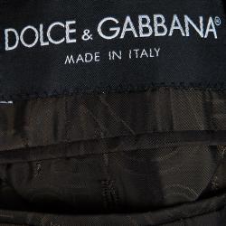 Dolce and Gabbana Multicolor Textured Wool Double Breasted Trench Coat  M