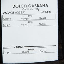 Dolce and Gabbana Multicolor Textured Wool Double Breasted Trench Coat  M