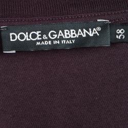 Pre Owned Dolce and Gabbana Purple Queen Bee Embellishment Detail Crew Neck T-Shirt 4XL