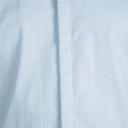 Pre Owned قميص دولتشي أن د غابانا أكمام طويلة ياقة بلون مغاير منقوش أزرق مارتيني 4XL