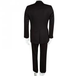 Pre Owned Dolce and Gabbana Dark Brown Wool Pant Suit M