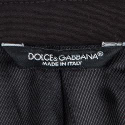 Pre Owned Dolce and Gabbana Dark Brown Wool Pant Suit M