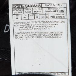 Pre Owned Dolce and Gabbana Dark Brown Wool Pant Suit M