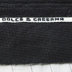 Pre Owned Dolce and Gabbana Black Wool Side Stripe Detail Trousers XXL