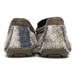 مملوكة مسبقًا Dolce and Gabbana Two Tone Canvas Horsebit Loafers Size 42.5