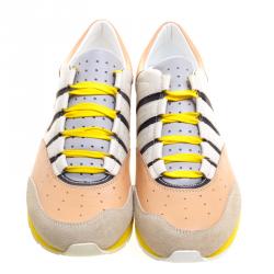 مملوكة مسبقًا حذاء رياضي دولتشي أند غابانا بيركور سويدي وجلد ثلاثية اللون مقاس 43