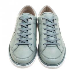 Pre Owned حذاء رياضي دولتشي أند غابانا منخفض من أعلى بادج شعار جلد أخضر  مقاس 44