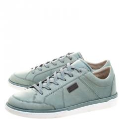 Pre Owned حذاء رياضي دولتشي أند غابانا منخفض من أعلى بادج شعار جلد أخضر  مقاس 44