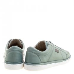 Pre Owned حذاء رياضي دولتشي أند غابانا منخفض من أعلى بادج شعار جلد أخضر  مقاس 44