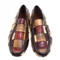 Dolce and Gabbana Multicolor Python Loafers Size 41.5