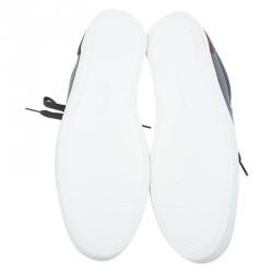 Pre Owned Dolce and Gabbana Brown Leather and Suede Sneakers Size 42.5 