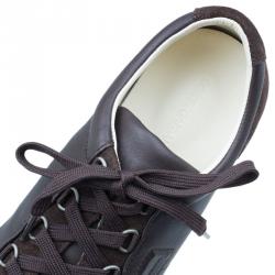 Dolce and Gabbana Brown Leather and Suede Sneakers Size 42.5 