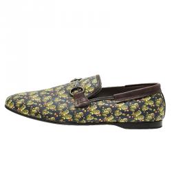 Dolce and Gabbana Green Cactus Canvas and Leather Amalfi Slip-Ons Size 43