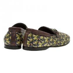 Dolce and Gabbana Green Cactus Canvas and Leather Amalfi Slip-Ons Size 43
