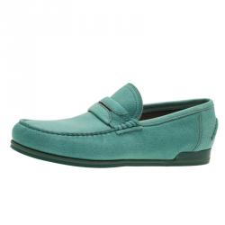 مملوكة مسبقًا حذاء لوفرز دولتشي أند غابانا جينوفا جلد أخضر مقاس 43