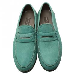 مملوكة مسبقًا حذاء لوفرز دولتشي أند غابانا جينوفا جلد أخضر مقاس 43