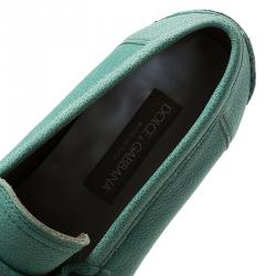 مملوكة مسبقًا حذاء لوفرز دولتشي أند غابانا جينوفا جلد أخضر مقاس 43