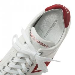 Pre Owned Dolce and Gabbana Two Tone Leather and Suede  Sneakers Size 45